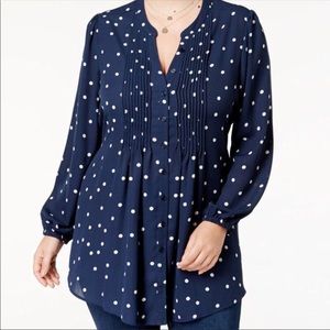 Seven 7 polka dot blouse size 1x